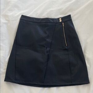 NWT Zara Navy Leather Skirt